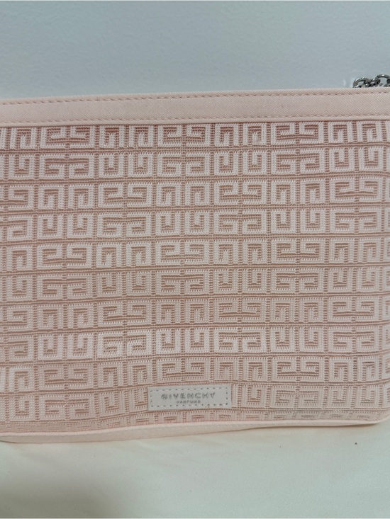 Givenchy Handbags - Givenchy Pale Pink Monogram Canvas Wristlet Clutch